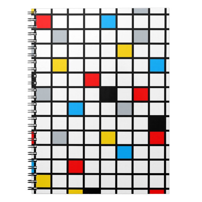 Mondrian Geometric Minimalist Comopsition Modern Notebook (Front)