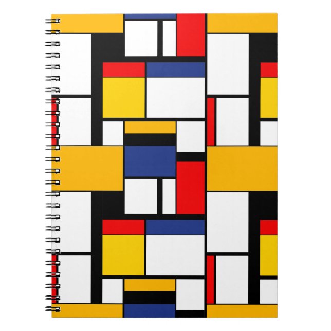 Mondrian Geometric Minimalist Comopsition Modern Notebook (Front)