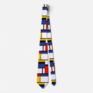 Mondrian Geometric Minimalist Comopsition Modern Tie