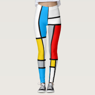 Mondrian geometric primary colours straight lines leggings