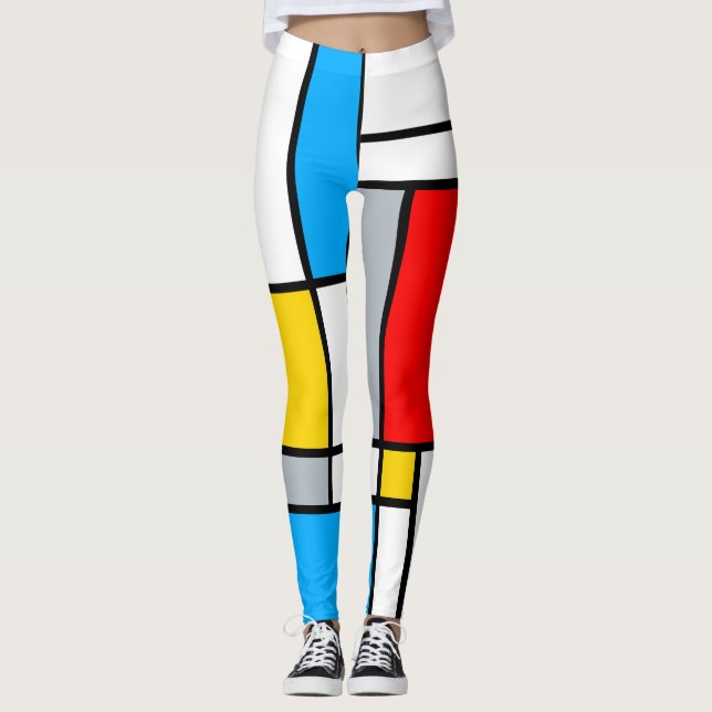 Mondrian geometric primary colours straight lines leggings (Front)