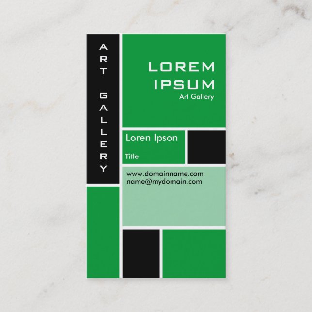 Mondrian - Grass Green Business Card (Front)