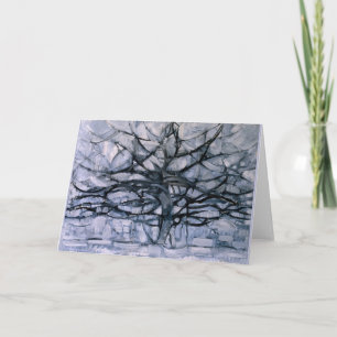 Mondrian - Grey Tree, famous painting, Card