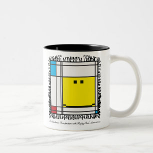 mondrian happy face mug