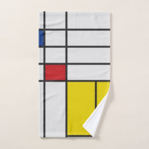 Mondrian II Minimalist De Stijl Hand Towel