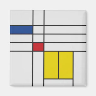 Mondrian II Minimalist De Stijl Magnet