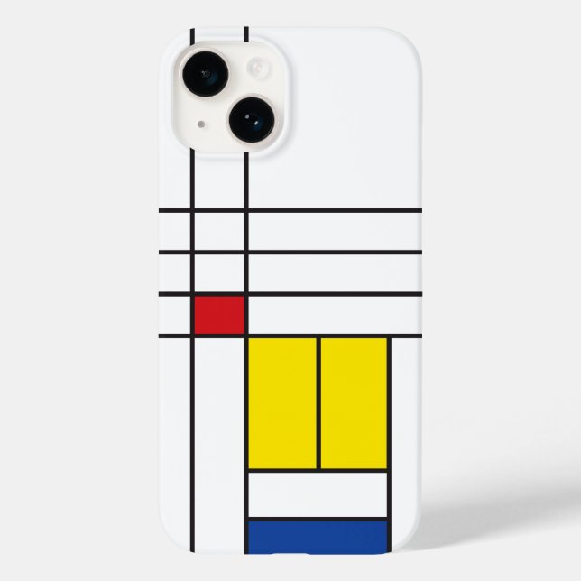 Mondrian II Minimalist De Stijl Modern Art Design Case-Mate iPhone Case (Back)