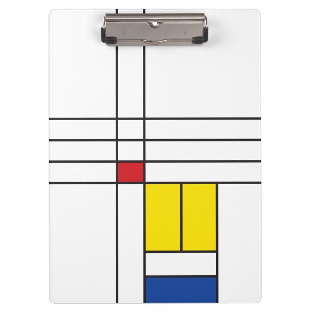 Mondrian II Minimalist De Stijl Modern Art Design Clipboard (Front)
