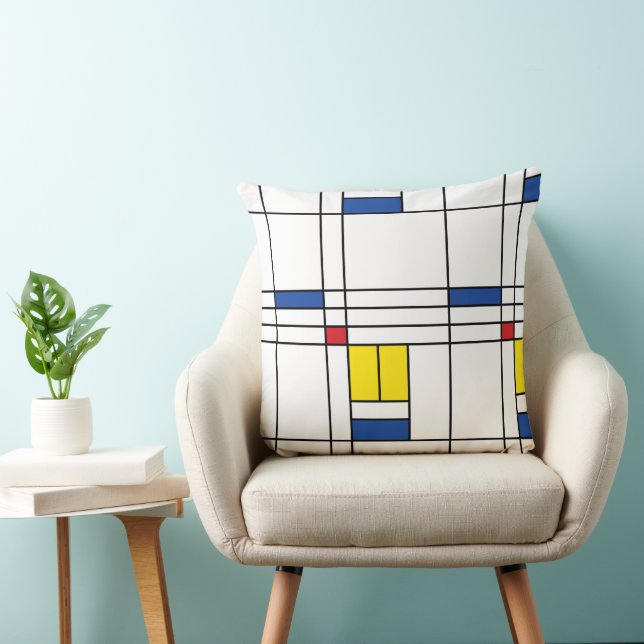 Mondrian II Minimalist De Stijl Modern Art Design Cushion (Chair)