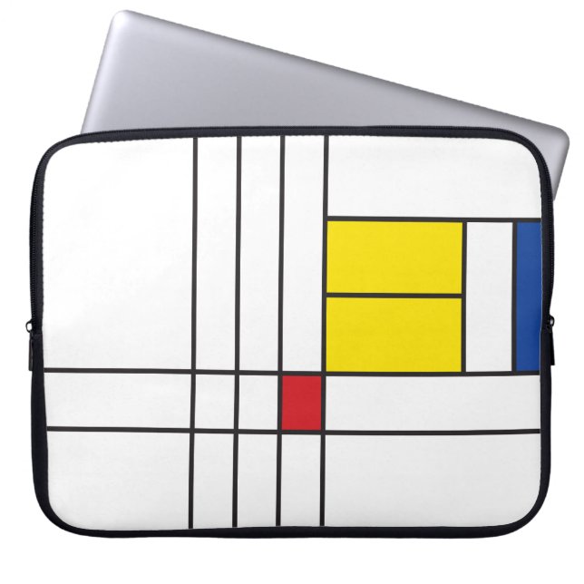 Mondrian II Minimalist De Stijl Modern Art Design Laptop Sleeve (Front)