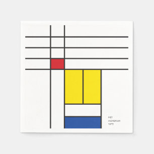 Mondrian II Minimalist De Stijl Modern Art Design Napkin
