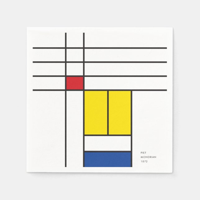Mondrian II Minimalist De Stijl Modern Art Design Napkin (Front)