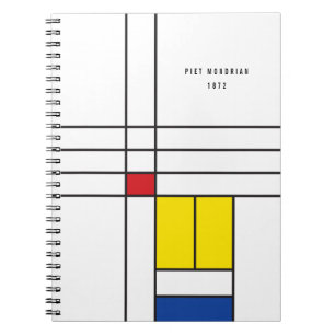 Mondrian II Minimalist De Stijl Modern Art Design Notebook