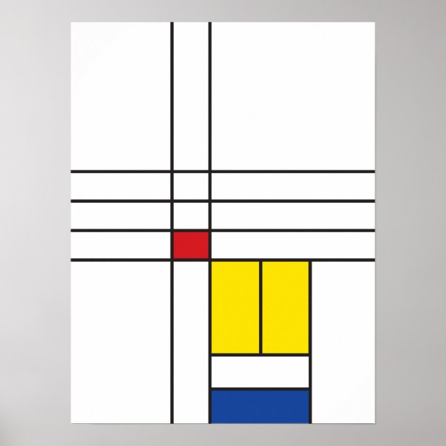 Mondrian II Minimalist De Stijl Modern Art Design Poster (Front)
