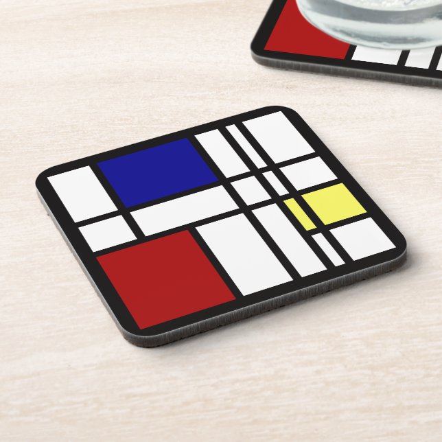 Mondrian Impression Art Coaster (Left Side)