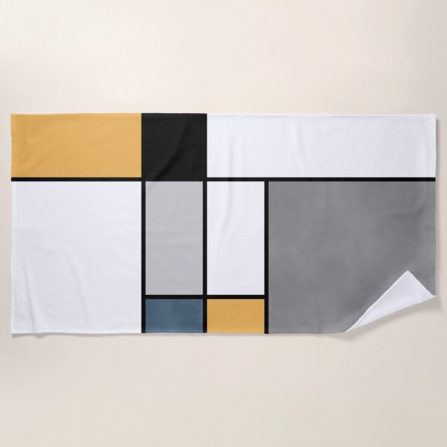 Mondrian inspiration beach towel (Front)