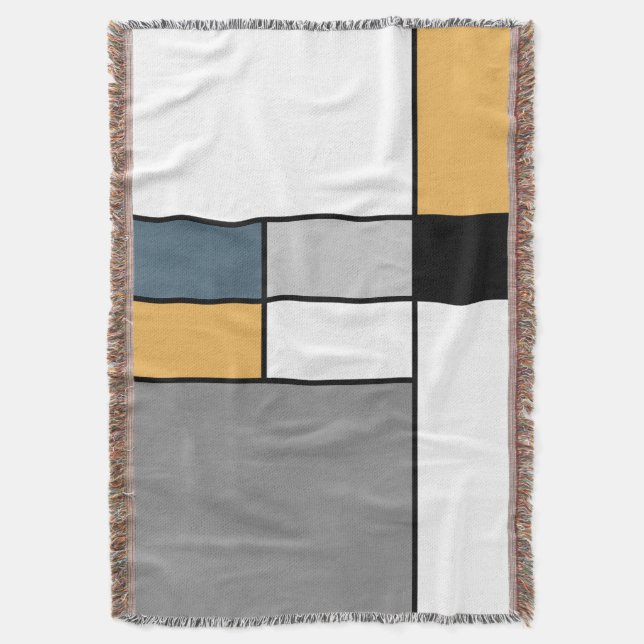Mondrian inspiration throw blanket (Front Vertical)