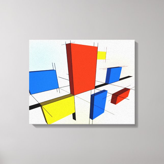 Mondrian Inspired 3D Canvas Print (Front)