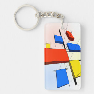 Mondrian Inspired 3D Key Ring