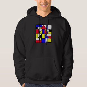 Mondrian Inspired Abstract Primary Colours Geometr Hoodie