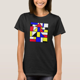 Mondrian Inspired Abstract Primary Colours Geometr T-Shirt