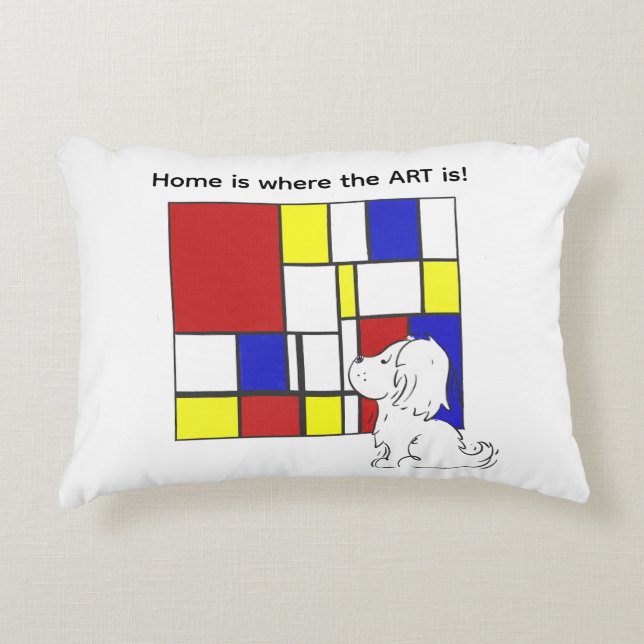 Mondrian Inspired Chamomile Decorative Cushion (Front)
