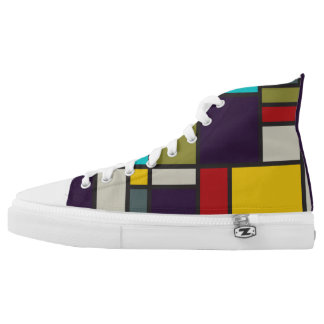 Mondrian inspired 'composition in shoe' art high tops
