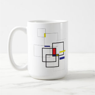 Mondrian Inspired Geometric Composition Coffee Mug