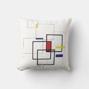 Mondrian Inspired Geometric Composition Cushion