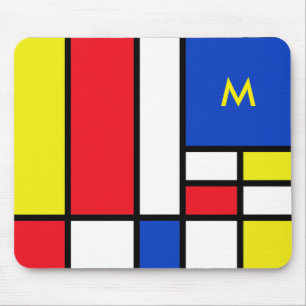 Mondrian Inspired Geometrical Design Abstract Art Mouse Mat
