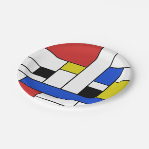 Mondrian Lines Paper Plates 7"