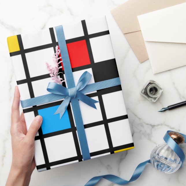 Mondrian Mania Retro  Wrapping Paper (Gifting)