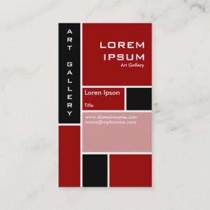 Mondrian - Maroon Business Card