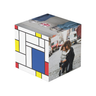 Mondrian Minimalist De Stijl Geo Modern Art Photo Cube