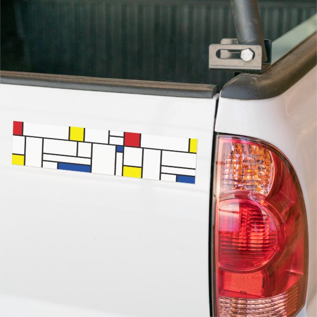 Mondrian Minimalist De Stijl Modern Art Custom Bumper Sticker (On Truck)
