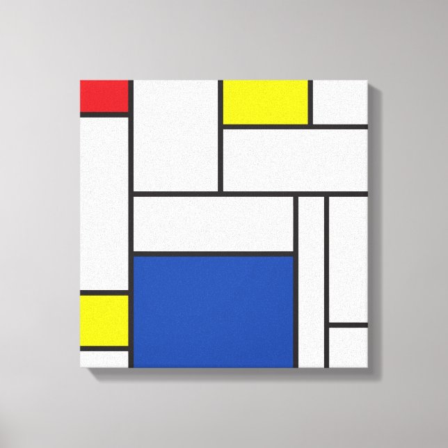 Mondrian Minimalist De Stijl Modern Art Custom Canvas Print (Front)