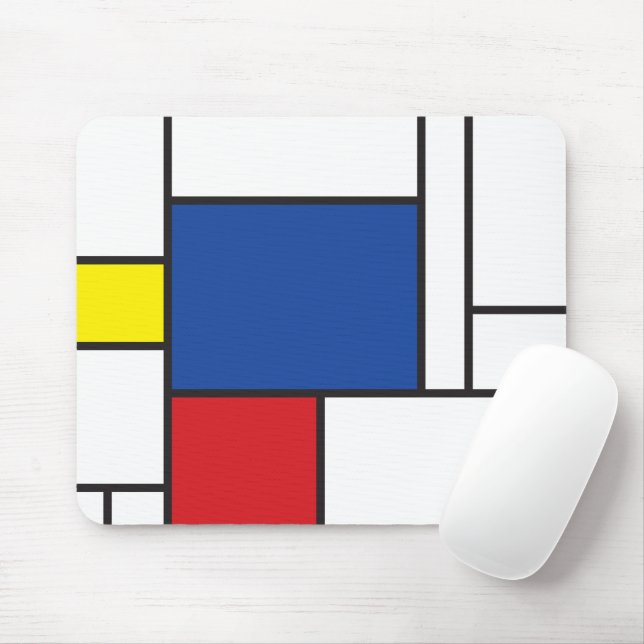 Mondrian Minimalist De Stijl Modern Art Custom Mouse Mat (With Mouse)