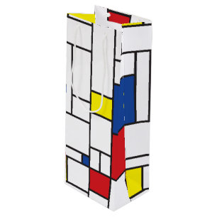 Mondrian Minimalist De Stijl Modern Art Custom Wine Gift Bag