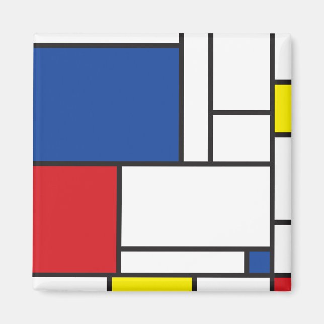 Mondrian Minimalist De Stijl Modern Art Design Magnet (Front)