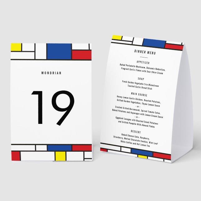 Mondrian Minimalist Geometric De Stijl Modern Art (Front/Back)