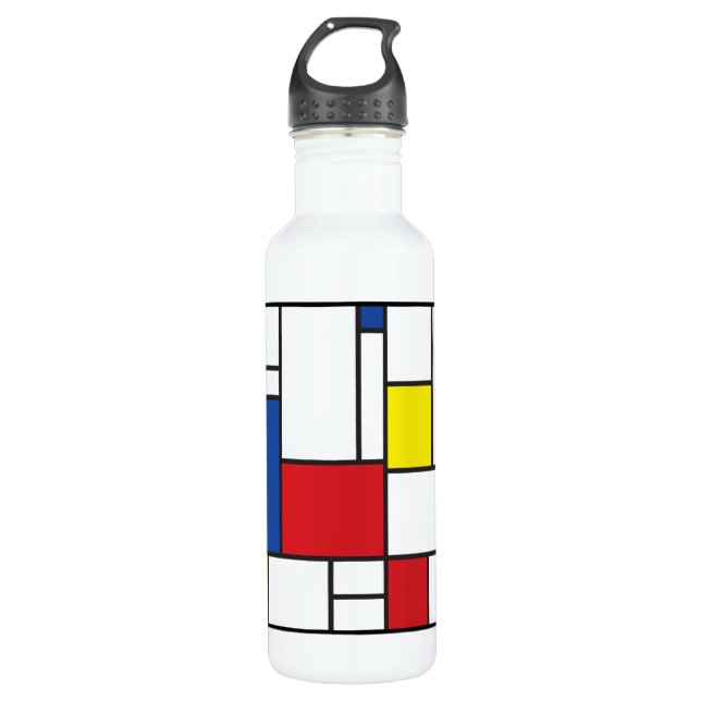 Mondrian Minimalist Geometric De Stijl Modern Art 710 Ml Water Bottle (Front)