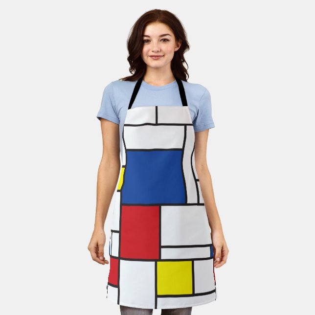 Mondrian Minimalist Geometric De Stijl Modern Art Apron (Worn)