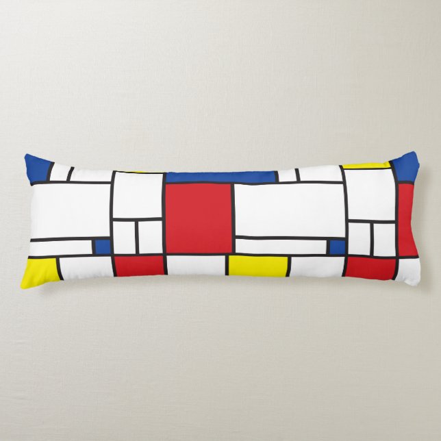 Mondrian Minimalist Geometric De Stijl Modern Art Body Cushion (Front)