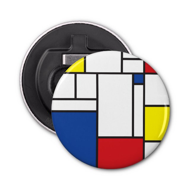 Mondrian Minimalist Geometric De Stijl Modern Art Bottle Opener (Front)