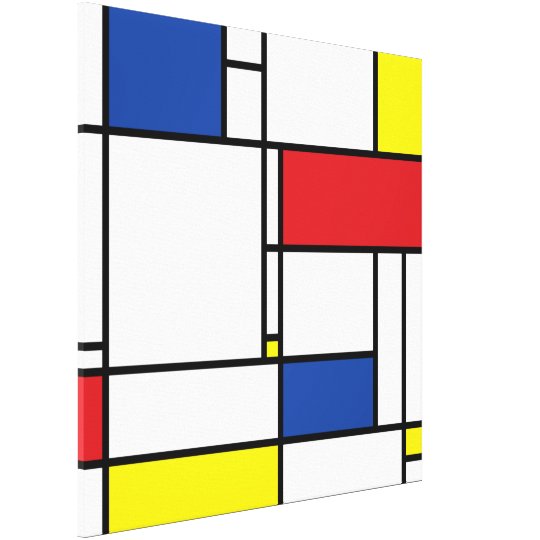 Mondrian Minimalist Geometric De Stijl Modern Art Canvas Print | Zazzle ...