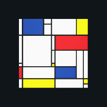 Mondrian Minimalist Geometric De Stijl Modern Art Canvas Print<br><div class="desc">Original Mondrian Inspired Minimalist De Stijl Modern Art in Red, Blue, Yellow and White Colour Blocks Design. This simple design features modern geometric shapes and graphic colour blocks in bold black lines, white and bright primary colours. It is inspired by Piet Mondrian's abstract works and the De Stijl & Neo...</div>