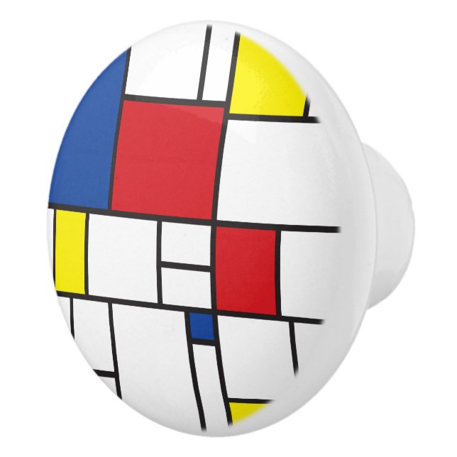 Mondrian Minimalist Geometric De Stijl Modern Art Ceramic Knob (Right)