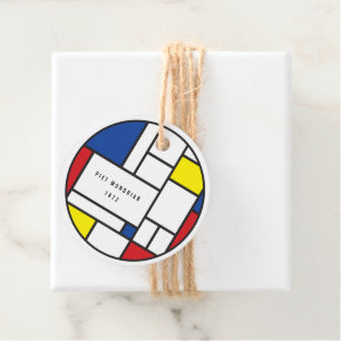 Mondrian Minimalist Geometric De Stijl Modern Art Favour Tags
