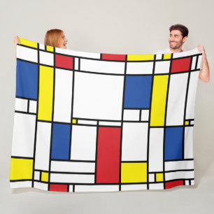 Mondrian Minimalist Geometric De Stijl Modern Art Fleece Blanket