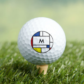 Mondrian Minimalist Geometric De Stijl Modern Art Golf Balls